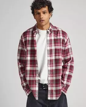 Обычная мужская рубашка с разноцветным клетчатым принтом Pepe Jeans, мультиколор