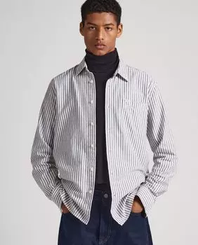 Обычная мужская рубашка с разноцветным полосатым принтом Pepe Jeans, мультиколор