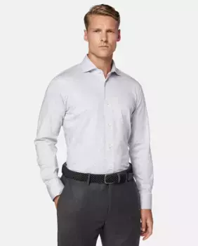 Обычная мужская рубашка в стиле фэнтези Boggi Milano, светло-серый