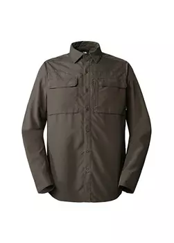 Обычная однотонная зеленая мужская рубашка The North Face