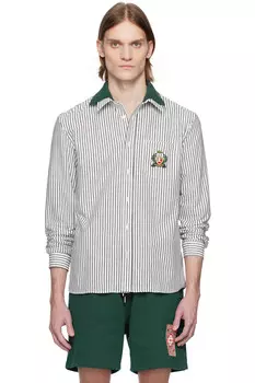 Обычная полосатая хлопковая рубашка Lacoste, мультиколор