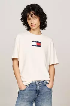 Обычная посадка с линейным узором футболка Tommy Jeans, белый