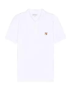 Обычная рубашка-поло с нашивкой в виде головы лисы Maison Kitsune, белый