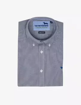 Обычная рубашка с микроструктурой Harmont & Blaine, синий