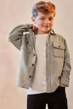 Обычная верхняя рубашка из 100% хлопка (3 16 лет) Next, серый