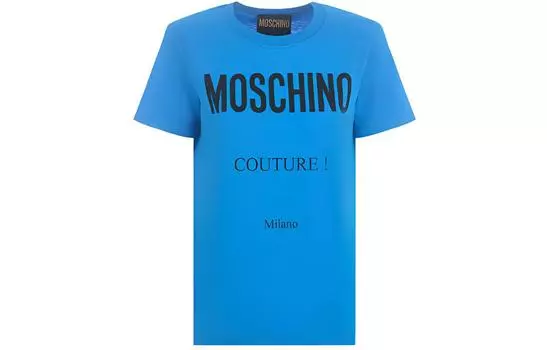 Обычная женская футболка MOSCHINO, синий