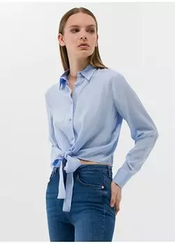 Обычная женская рубашка цвета индиго с рубашечным воротником LISA Pierre Cardin, индиго