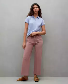 Обычная женская рубашка поло с коротким рукавом Easy Wear, голубой