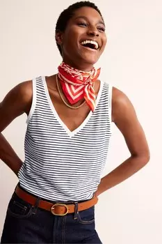 Обычная жилетка с V образным вырезом из 100% хлопка Boden, бежевый