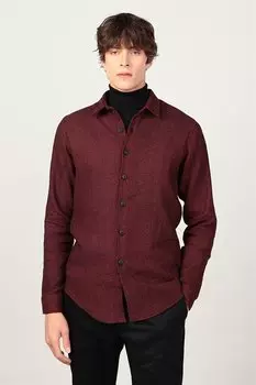 Обычная зимняя мужская бордовая красная рубашка Slim Fit Lumberjack TUDORS