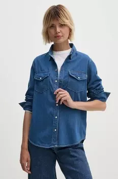 ОБЫЧНАЯ РУБАШКА Pepe Jeans, синий