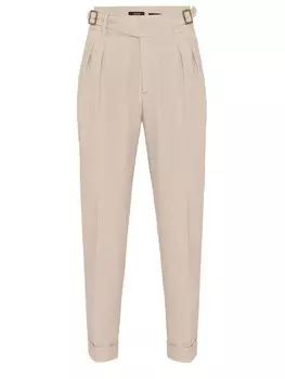 Обычные брюки со складками спереди Antioch, светло-бежевый