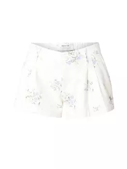 Обычные брюки со складками спереди HOLLISTER, белый