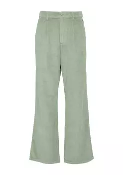 Обычные брюки со складками спереди QS, светло-зеленый