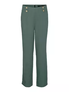 Обычные брюки со складками спереди VERO MODA, зеленый