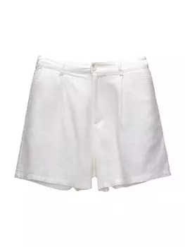 Обычные брюки в складку спереди Pull&Bear, белый