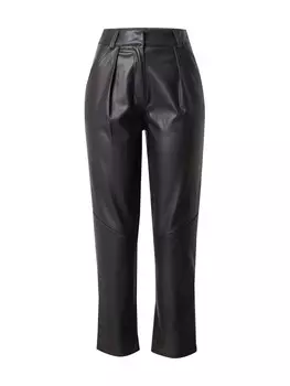 Обычные брюки в складку спереди TOPSHOP, черный