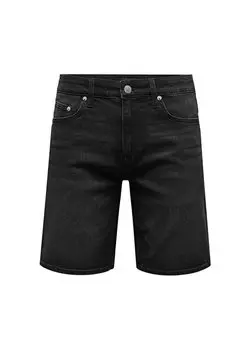 Обычные черные мужские джинсовые шорты ONSWEFT WB 8008 PIM DNM SHORTS VD Only & Sons, черный