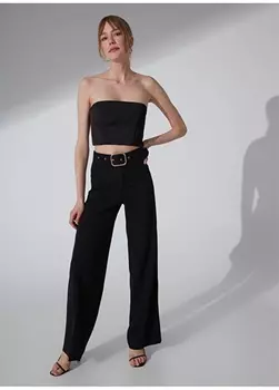 Обычные черные женские брюки с высокой талией NGSTYLE