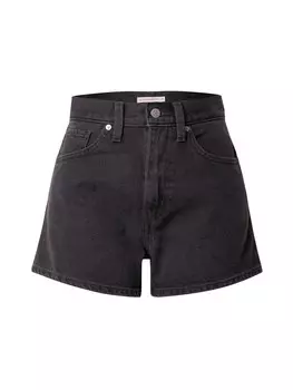 Обычные джинсы LEVI'S High Waisted Mom Short, черный деним