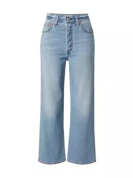 Обычные джинсы LEVI'S RIBCAGE STRAIGHT ANKLE BLACKS IN LINEN DENIM, цвет Azure