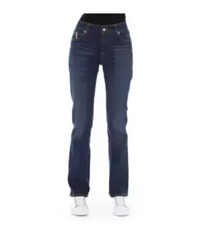 Обычные джинсы с пуговицей с логотипом Baldinini, синий