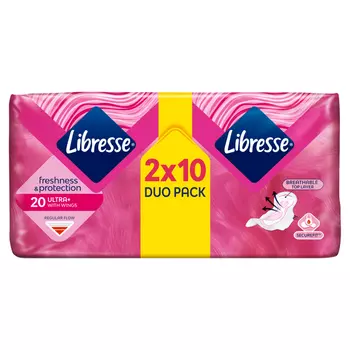 Обычные гигиенические прокладки, 2х10 шт./1 упаковка. Libresse Ultra wing