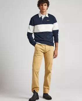 Обычные мужские брюки чинос горчичного цвета Pepe Jeans, горчичный
