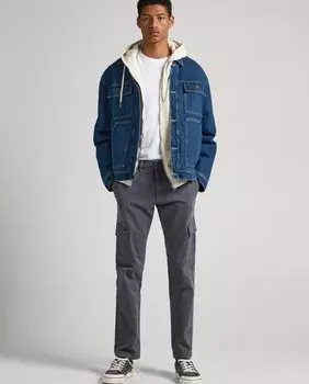Обычные мужские брюки чинос темно-серого цвета Pepe Jeans, темно-серый
