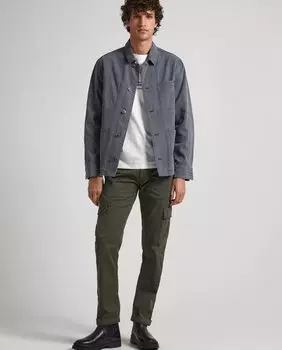 Обычные мужские брюки-карго оливково-зеленого цвета Pepe Jeans, темно-зеленый