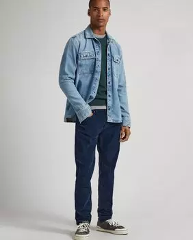 Обычные мужские брюки с пятью карманами темно-синего цвета Pepe Jeans, темно-синий