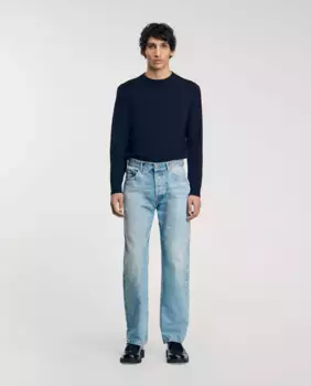 Обычные мужские джинсы с пятью карманами Sandro, светло-голубой