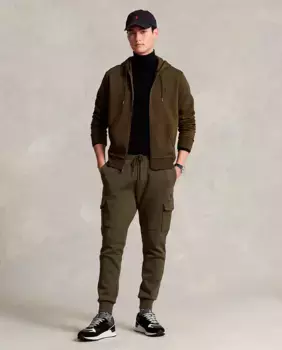 Обычные мужские джоггеры с карманами и регулируемой кулиской Polo Ralph Lauren, цвет Verde Militar