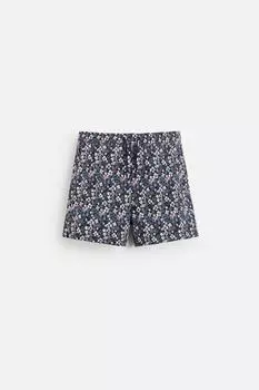 Обычные плавки с цветочным принтом ZARA, темно-синий