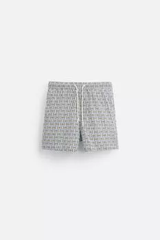 Обычные плавки с геометрическим принтом ZARA, экрю