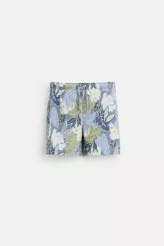 Обычные плавки с принтом ZARA, небесно-синий