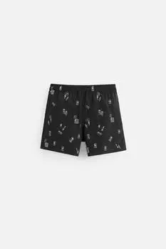 Обычные плавки с вышивкой ZARA, черный
