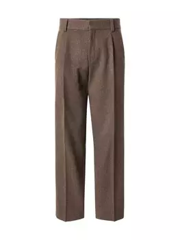 Обычные плиссированные брюки HUGO Flips, цвет Brown/Dark brown