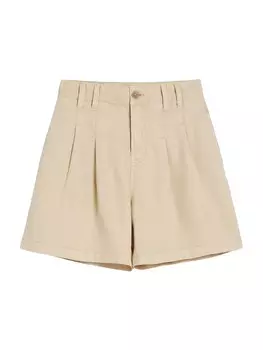 Обычные плиссированные джинсы Bershka, светло-бежевый