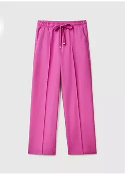 Обычные женские брюки фиолетового цвета United Colors of Benetton
