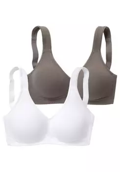 Обычный бюстгальтер Petite Fleur, серый/белый