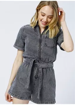 Обычный черный женский комбинезон со стандартным молдовым воротником и рубашкой Aeropostale