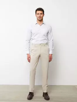 Обычный крой с длинным рукавом и клетчатой ​​​​габардиновой мужской рубашкой LCWAIKIKI Formal