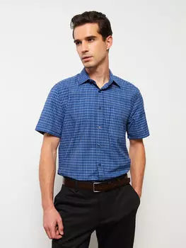 Обычный крой с коротким рукавом и клетчатой мужской рубашкой LCWAIKIKI Formal