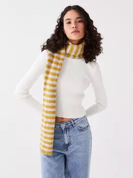 Обычный укороченный женский трикотажный свитер с круглым вырезом и длинными рукавами XSIDE, экрю