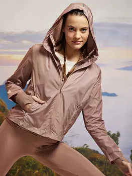 Обычный женский уличный плащ с капюшоном и длинными рукавами LCW OUTDOOR, светло-коричневый