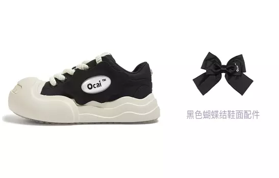 Ocai 002 Smile парусиновая обувь унисекс, цвет retro black + black bow