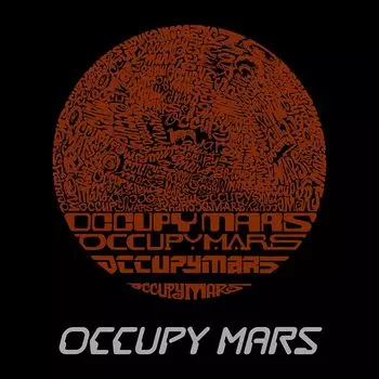 Occupy Mars — мужская футболка премиум-класса с рисунком Word Art LA Pop Art, черный