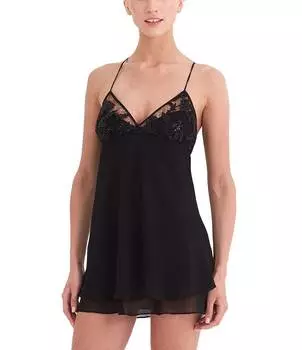 Очаровательная шифоновая сорочка без рукавов Rya Collection с v-образным вырезом, черный