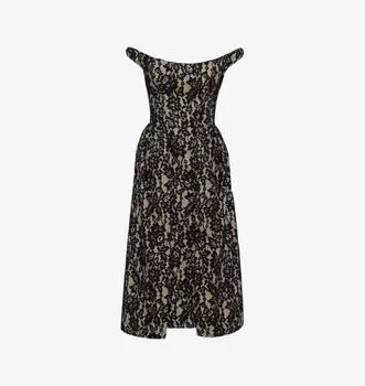 Очаровательное кружевное платье миди с открытыми плечами House Of Cb, черный